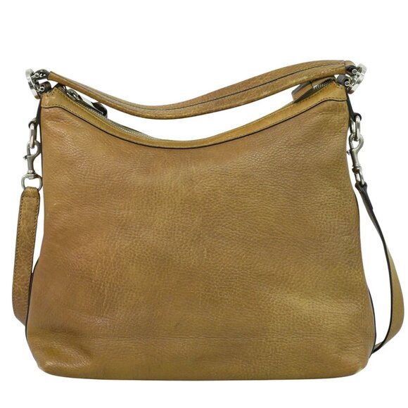Gucci Handbags - GUCCI Hobo 326514 Leather 2way Shoulder Handbag Brown Silver